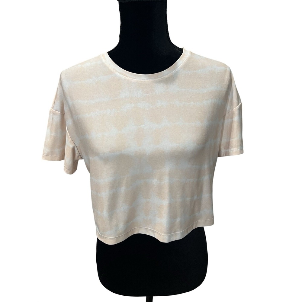 Old Navy Active Girls XL 14-16 Breathe On Tie Dye Cropped Short Sleeve Tee Peach